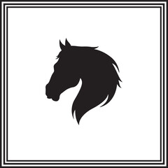 Horse head silhouette isolated on white background