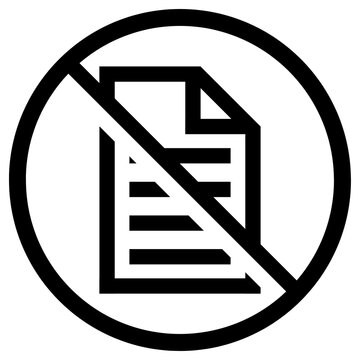 recommend clip art: No document icon in black and outline style