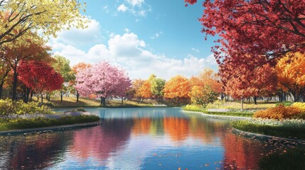 A beautiful display of each season's colors, capturing nature's vibrant charm to inspire tourism
