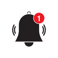 Obraz premium social media notification bell flat icon vector