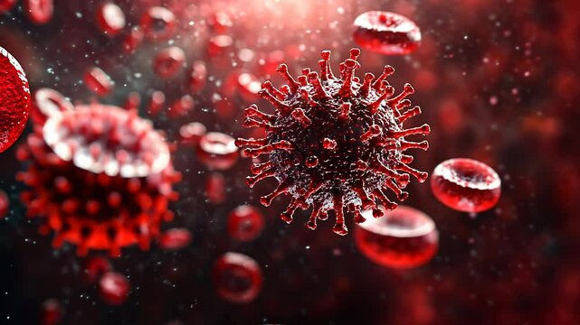 Explore how the Microscopic view of blood cells with coronavirus has affected global health systems, medical research its transmission, impact on communities, and ongoing response efforts