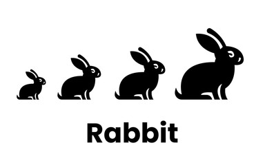 Vector rabbit  logo design template
