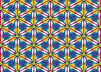 Colorful flower pattern,beautiful line art background.