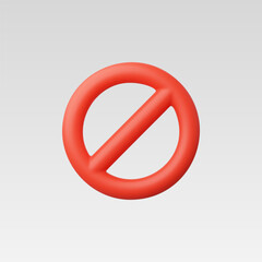 3d Realistic Banned icon vector illustration
