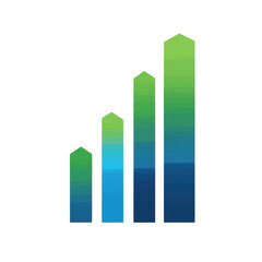 Growth Chart: Visualizing Progress and Trends on white background