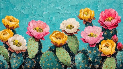 A detailed view of a cactus in bloom.