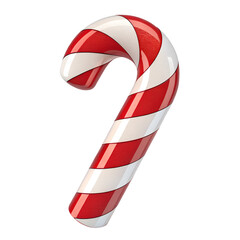 Fototapeta premium Festive candy cane icon for Christmas decorations and seasonal design projects isolated on transparent background