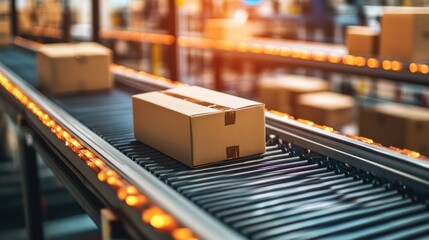 Conveyor belts moving packages through various stages of processing, streamlining the flow of goods