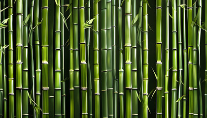 Fototapeta premium Lush Green Bamboo Forest Background for Tranquil Spaces