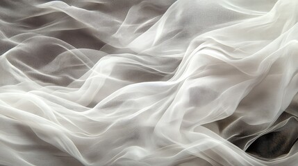 Obraz premium Elegant Flowing White Fabric Silk Texture Background