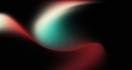 Abstract Teal green red grainy color gradient background glowing noise texture cover header poster design.