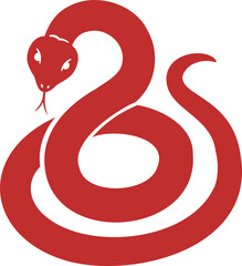 Chinese New Year Snake Zodiac Sign vector.
Red Snake Illustration for Chinese New Year svg.
lunar new year.
Transparent Background .
