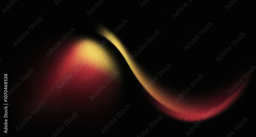 Fototapete dark yellow red grainy texture background abstract vibrant color wave shape black backdrop noisy wid