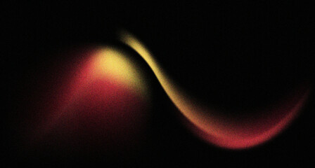 Dark yellow red grainy texture background abstract vibrant color wave shape black backdrop noisy wide banner header design