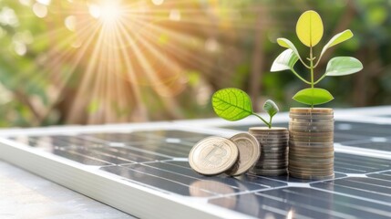 Renewable energy investment: bitcoins and growing plants on solar panels