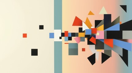 Minimalist background showing a contrast between order and chaos: one side perfectly aligned, the other side chaotic.