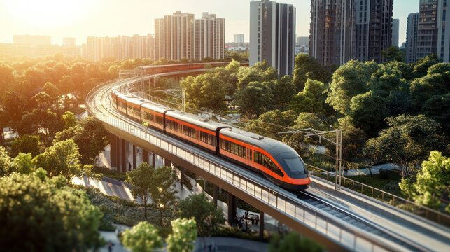 Urban rail network integration with high-speed trains, connecting local and long-distance transport systems