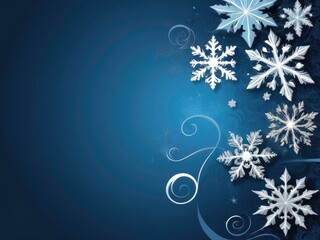 Beautiful falling snowflakes wallpaper. Winter dust ice particles. Snowfall weather white teal blue background. Many snowflakes january theme. Snow hurricane scenery, Magic nature fantasy snowfall.