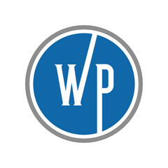 initial letter wp icon logo design template