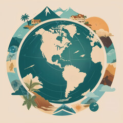 Naklejka premium travel around the world vector