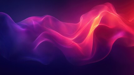 Obraz premium Abstract wavy purple and red flowing design on a dark background.