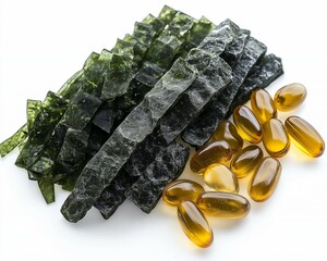 Fresh Fish Oil Capsules with Seaweed Strips