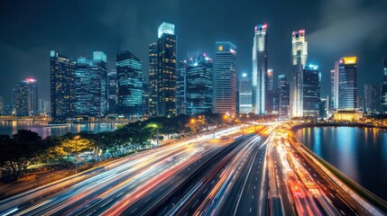 Fototapeta premium 5G technology infrastructure supporting high-speed, reliable connectivity in modern cities