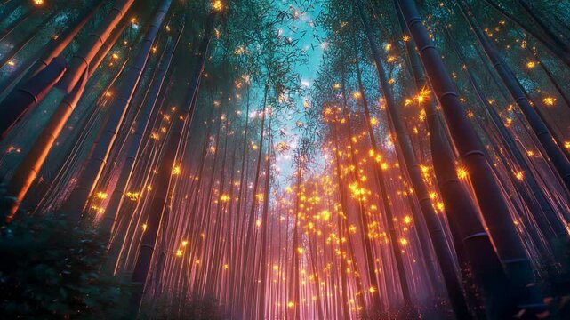 firefly in the bamboo forest