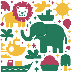 Kids t shirt design illustration, t shirt design concept