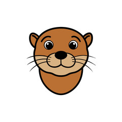 Otter head vector illustration