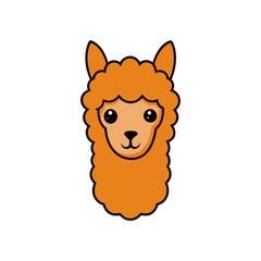 Alpaca head vector illustration