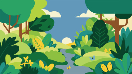 Natural Background image, vector illustration of landscape