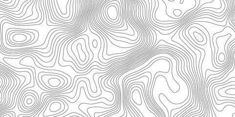 Abstract topographic contours map background. Lines Topographic contour lines map seamless pattern. The black on white contours topography stylized height of the lines map.