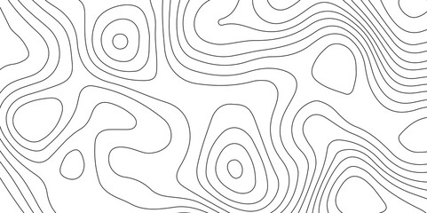 Abstract topographic contours map background. Lines Topographic contour lines map seamless pattern. The black on white contours topography stylized height of the lines map.