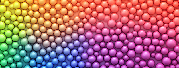 Fototapeta premium A close-up of a rainbow-colored, textured surface with many small, round bumps
