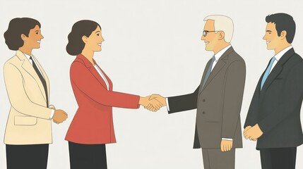 Fototapeta premium Business Deal Handshake between a Man and Woman