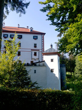 Historic Sneznik castle, Slovenia.  Medieval Slovenian, national monument. Charming tourist destination..