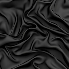 Obraz premium Abstract black fabric texture with smooth, silky folds.