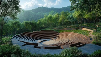 A stunning open-air amphitheater surrounded by nature,