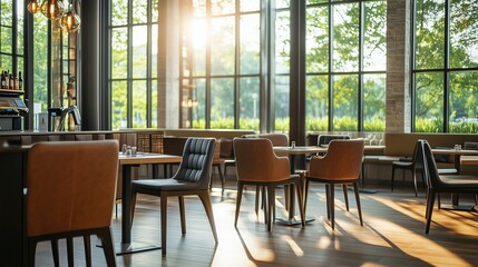 Interior of a restaurant with a cozy atmosphere for the whole family.