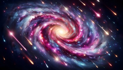 Naklejka premium Galaxy and Nebula with Stars and Comets