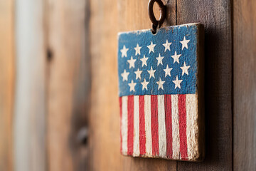 Celebrate the spirit of america with a unique rustic wooden american flag decor piece for your home - Powered by Adobe