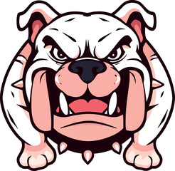 Creative Angry Bulldog mascot vector illustration with a white background