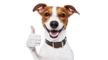 Dog giving thumbs up