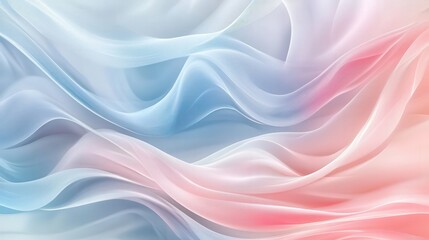 Fototapeta premium A modern abstract background with soft, translucent waves in pastel tones like pale pink, soft gray, and powder blue