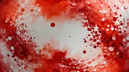 Abstract red watercolor painting, modern design, textured and bold.