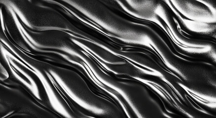 Obraz premium A close-up of smooth, black fabric with subtle wrinkles and a slight sheen