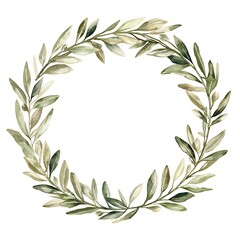 Watercolor Olive Branch Wreath, Perfect for Invitations, Cards, and More.