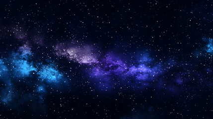 Fototapeta premium Cosmic Nebula Background with Blue and Purple Hues and Scattered Stars