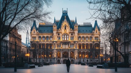 Fototapeta premium A historic government building with grand architecture, 